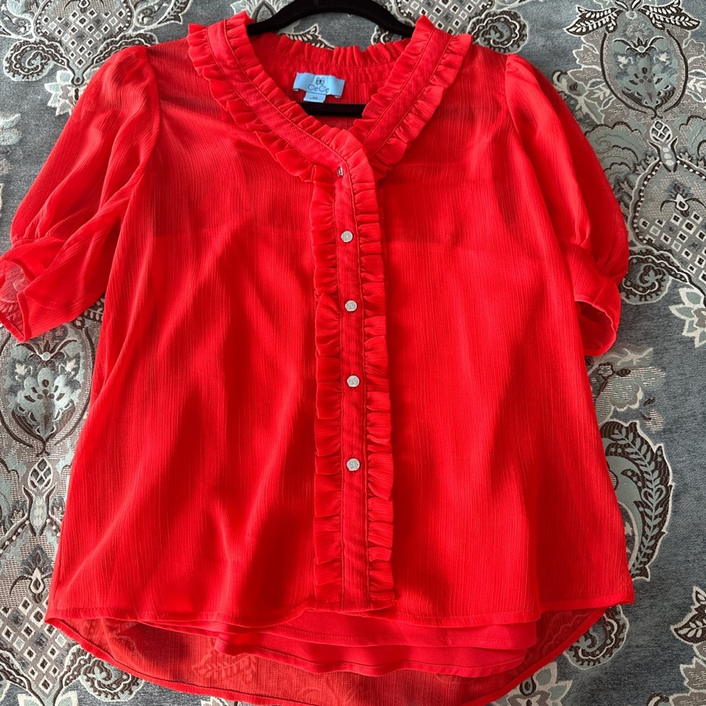 CeCe Red blouse